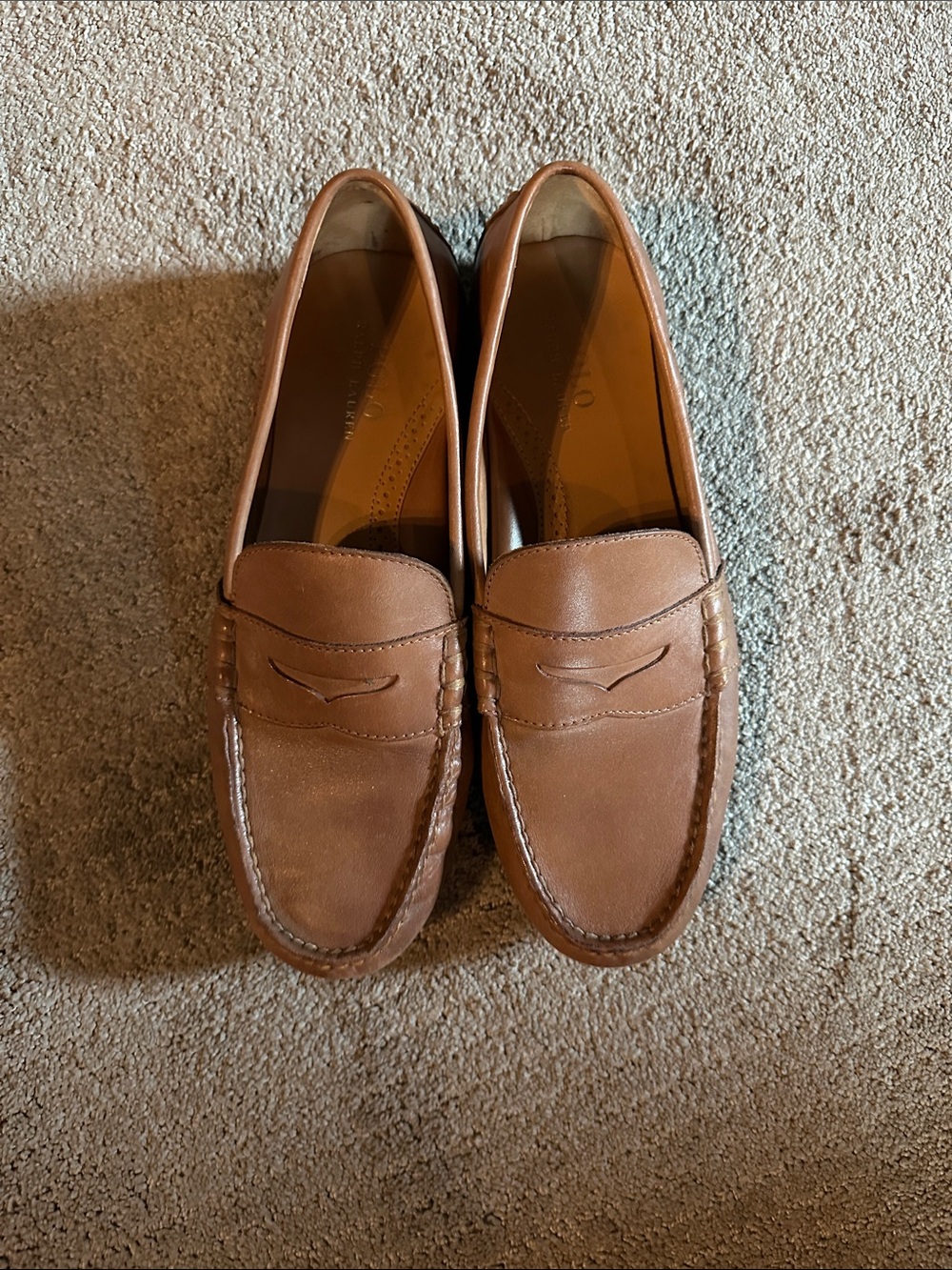 Polo by Ralph Lauren Tan Leather Penny Loafers